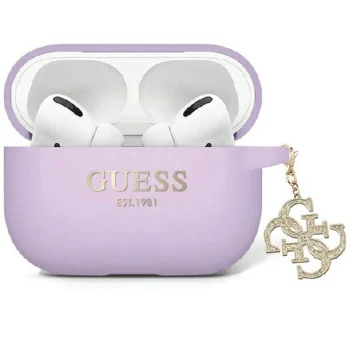Guess Silicone 4G Strassed Charm Case for AirPods Pro 2, Purple