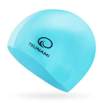 Силиконовая шапочка для плавания TSUNAMI для детей, синяя