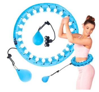 4Fizjo Hula Hoop riņķis ar atsvaru un masāžas funkciju, zils