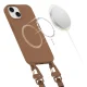 Tech-Protect MagSafe iPhone 15 Case MagNecklace with Lanyard, Brown
