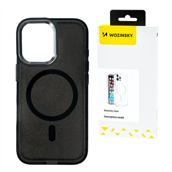 Чехол Wozinsky Glitter Case MagSafe для Samsung Galaxy S25, черный