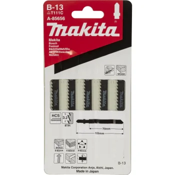 Пильные полотна для лобзика Makita A-85656 B-13, 5 шт.