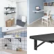 Maclean MC-876 Folding Wall Shelf Bracket, 50 kg, Black