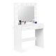 ModernHome CHDT03 Vanity Table with LED Mirror and Stool, White