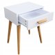 ModernHome Nightstand Bedside Table with Drawer, White