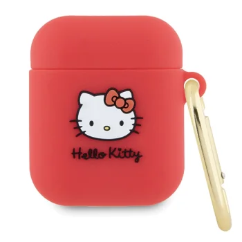 Чехол Hello Kitty для AirPods 1 / 2 Silicone 3D Kitty Head, фуксия