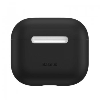 Apple AirPods 3 Gen Baseus Super Thin Silica Gel Protector Case Cover, Black | Vāciņš Maciņš Austiņām Ausīm