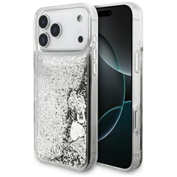 Guess Liq. Glitter 4 Charms Case for iPhone 17 Pro Max, Silver