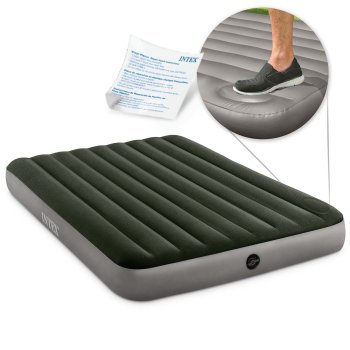 INTEX Queen Air Mattress with Built-in Foot Pump, 203x152 cm 64763
