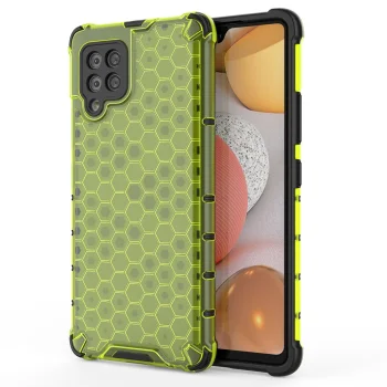 Vāciņš Samsung Galaxy A42 5G Honeycomb Case ar TPU rāmi, zaļš
