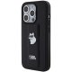 Karl Lagerfeld iPhone 14 Pro Max Case Gripstand Saffiano Choupette Pins, Black