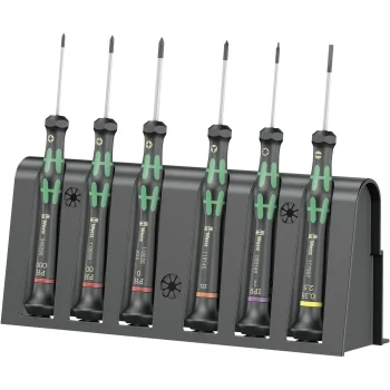 Wera 2050/6 Screwdriver Set for Precision Mechanics with Rack, 6 Pieces