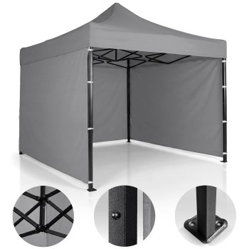 Dārza paviljons ar 3 sienām Plonos 3x3m, Pelēks