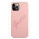 Чехол Guess для iPhone 12 Pro Max Silicone Vintage Script, розовый