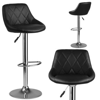 Bar Stool with Back Sofotel Nerra Adjustable for Kitchen Island, Black