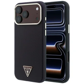 Guess Kevlar Triangle Logo MagSafe vāciņš iPhone 17 Pro / 18 Pro, bordo
