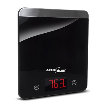 GreenBlue GB171 Digital Kitchen Scale, 5kg/1g, Black