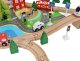 Bērnu Spēļu Rotaļu Koka Dzelzceļš Vilciena Sliežu Trase ar Vilcieniem, 88 elementi | Kid\'s Wooden Railway Train...