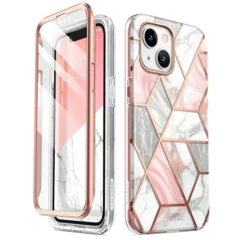 Чехол Supcase Cosmo для iPhone 14 Plus, розовый мрамор