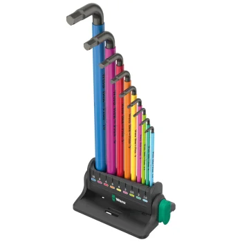 Wera 950/9 Hex-Plus Multicolour 3 Hex Key Set, 9 Pieces