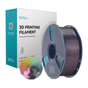 Филамент Sunlu PLA+ Silk 3D, красно-желто-зелено-черный