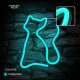 Cat LED Neon Sign Light NNE24 Neolia for Wall Decor, Turquoise