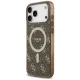 Чехол Guess IML 4G Background MagSafe для iPhone 17 Pro - Коричневый