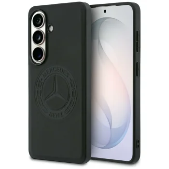 Mercedes-Benz Leather Vintage Logo MagSafe vāciņš Samsung Galaxy S26, melns