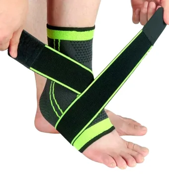 Potītes stabilizators ar Velcro aizdari, melna-zaļa