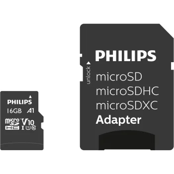Philips microSDHC atmiņas karte 16 GB Class 10 UHS-I U1 V10 ar adapteri