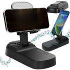 Telescopic Phone Stand with Bluetooth Speaker & Power Bank, Black