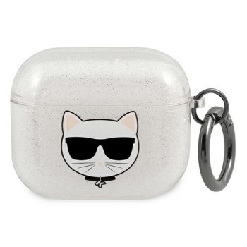 Karl Lagerfeld Чехол для AirPods 3 Choupette Head Серебристый