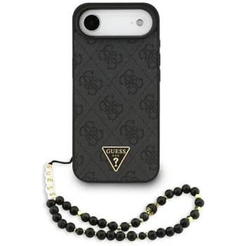 Чехол Guess 4G Strap Triangle Logo MagSafe для iPhone 17 Air, Черный