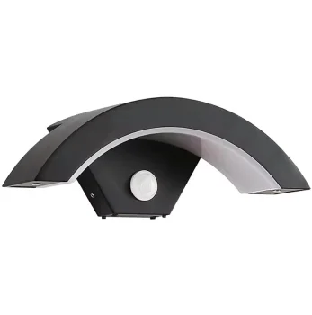 Уличный настенный LED светильник с датчиком движения, 11.4W, черный