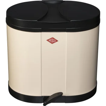 Atkritumu šķirošanas tvertne Wesco Eco-Double Bin ar pedāli, 2x 15 l, mandeļu krāsā