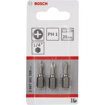 Bosch skrūvgrieža uzgaļi Extra Hard PH1 25 mm, 3 gab.