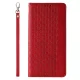 Magnet Strap Case for iPhone 14 Pro Max Flip Wallet Case with Stand, Red