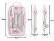 Math Geometry Set 9 Pieces with Compass Ruler Protractor Case, Pink