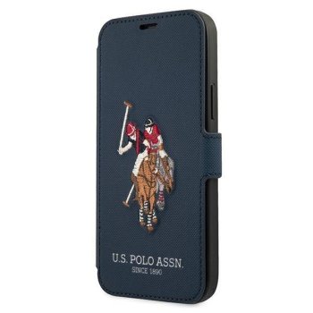 Apple iPhone 12 / 12 Pro 6.1" US Polo Embroidery Collection Book Case Cover (USFLBKP12MPUGFLNV), Navy | Telefona...