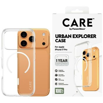 CARE by PanzerGlass Flagship Urban Explorer Case w. White MagSafe iPhone 17 Pro - Transparent