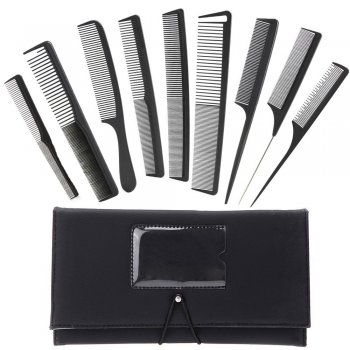 Profesionālās Matu Ķemmes / Frizieru Instrumenti Piederumi, Komplekts 9gab. | Professional Hairbrush Set in Pouch