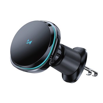 Wozinsky WCT5-Q6S2Y auto turētājs ar Qi/MagSafe 15W lādētāju un ventilatoru, melns