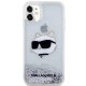 Karl Lagerfeld iPhone 11 / XR Case Liquid Glitter Choupette Head, Silver