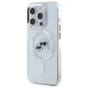 Чехол Karl Lagerfeld для iPhone 15 Pro Max IML Metal Karl&Choupette MagSafe, белый