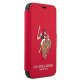 Apple iPhone 12 mini 5.4\" US Polo Embroidery Collection Book Case Cover (USFLBKP12SPUGFLRE), Red