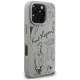 Karl Lagerfeld Grained Pattern & Logo MagSafe vāciņš iPhone 16 Pro, pelēks