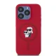 Чехол Karl Lagerfeld Silicone Karl&Choupette Heads Ring MagSafe для iPhone 15 Pro, Красный