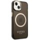 Guess iPhone 14 Plus vāciņš Gold Outline Translucent Melns