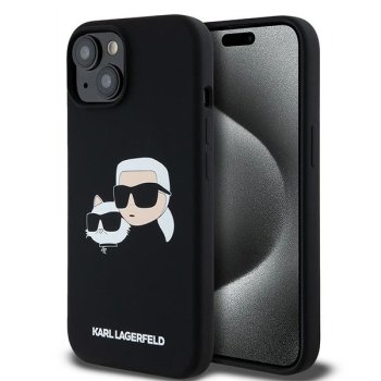 Apple iPhone 15 6.1'' Karl Lagerfeld Silicone Karl & Choupette MagSafe Cover Case, Black | Telefona Vāciņš Maciņš...