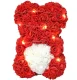 Rožu lācis ar sirdi un LED apgaismojumu, 23 cm, sarkans